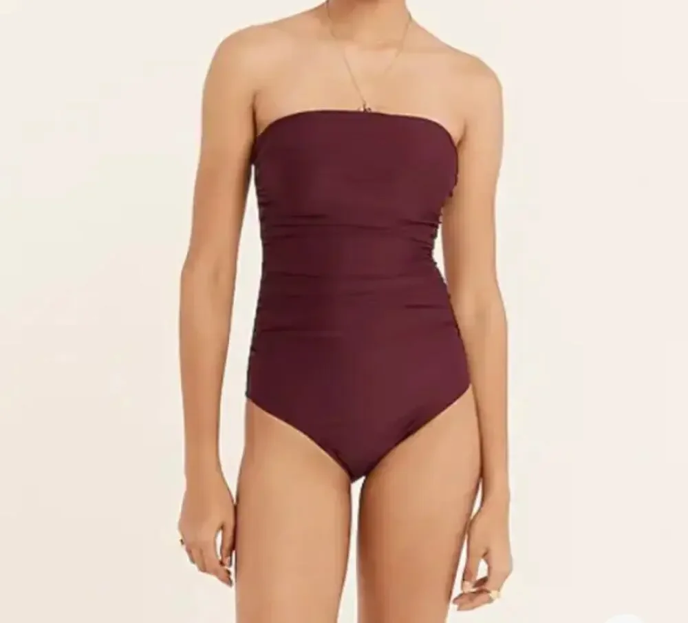 J. Crew Ruched bandeau one-piece swimsuit
